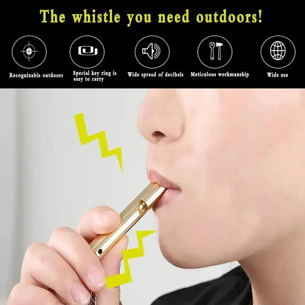 1-3PC Dual Frequency Survival Whistle Flat Metal Whistle for Outdoor Hiking Climbing Emergence Whistle Tools