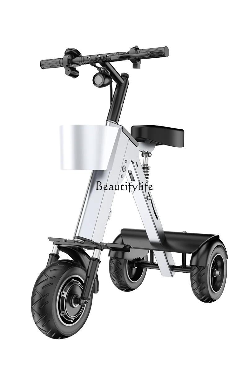 

*48V Folding Electric Vehicle Double Portable Small Lightweight Mini Three Wheel Electric Mobility Battery Car