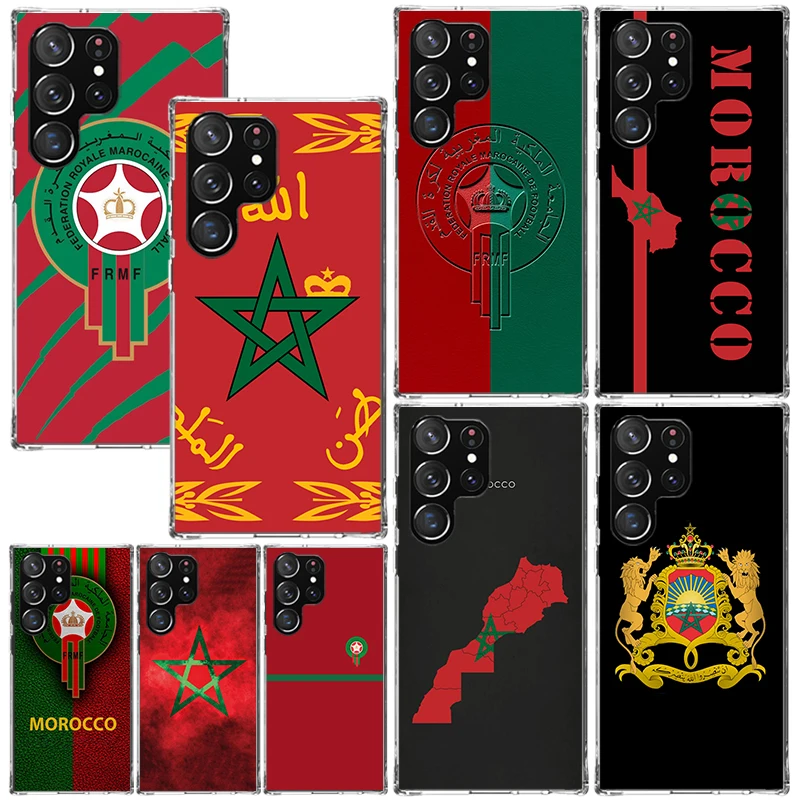 Morocco Flag Phone Case For Samsung Galaxy S24 S23 S22 S21 Fe S20 Ultra S10 S9 + S8 Plus S10E Art Fundas Back Cover