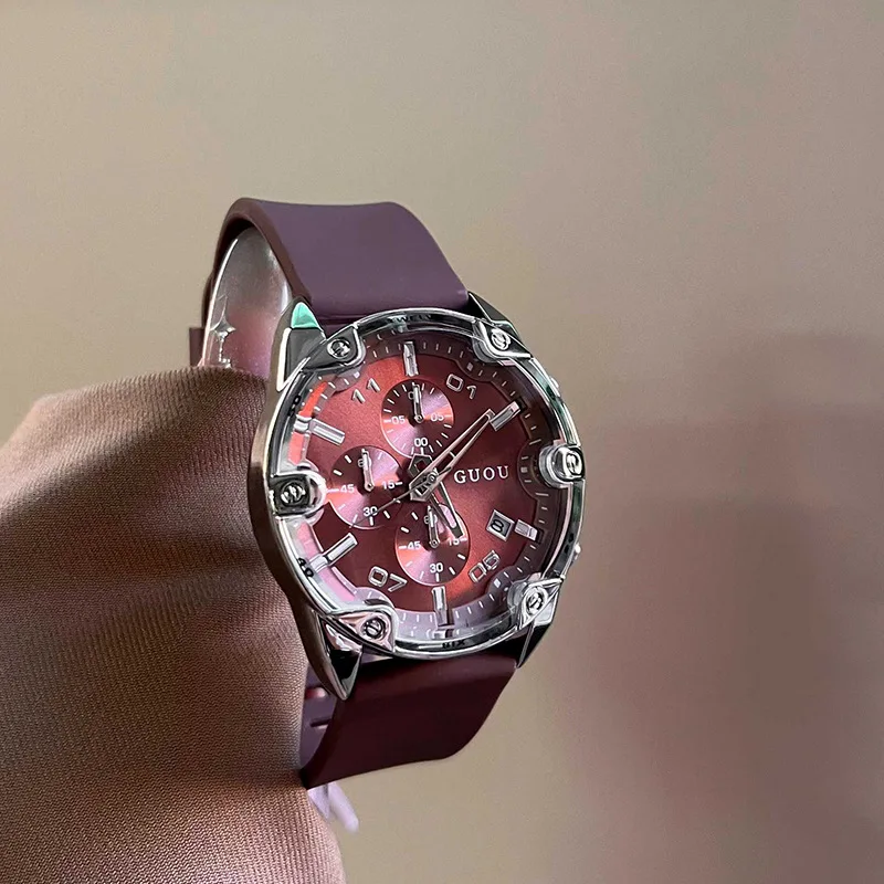 New Multi-Functional Sports Leather Strap Watch For WomenUniversal Wristwatch, Stylish Quartz TimepieceTrendy For Men And Women.