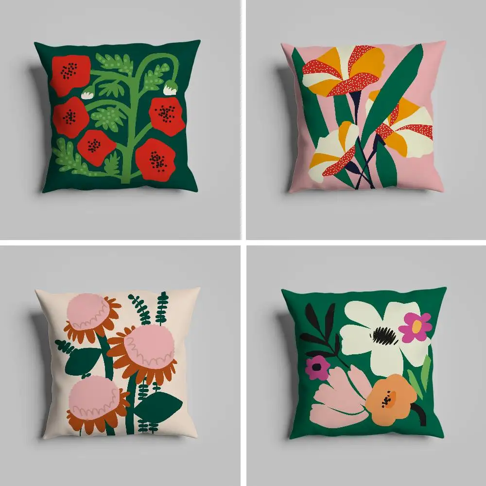 

Plants And Flowers Pillow Case Pillowcase For Car Pillows 60x60 Cushions Luxury Double Sided Cover Home And Decoration Sofa 30x