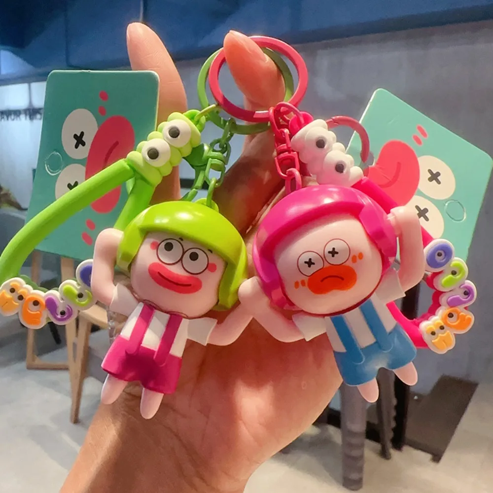 Car Keyring Ugly Doll Cartoon Face Changing Doll Panda DIY Crafts Face Changing Toy 3 Facial PVC Panda Face Makeup Toy Student