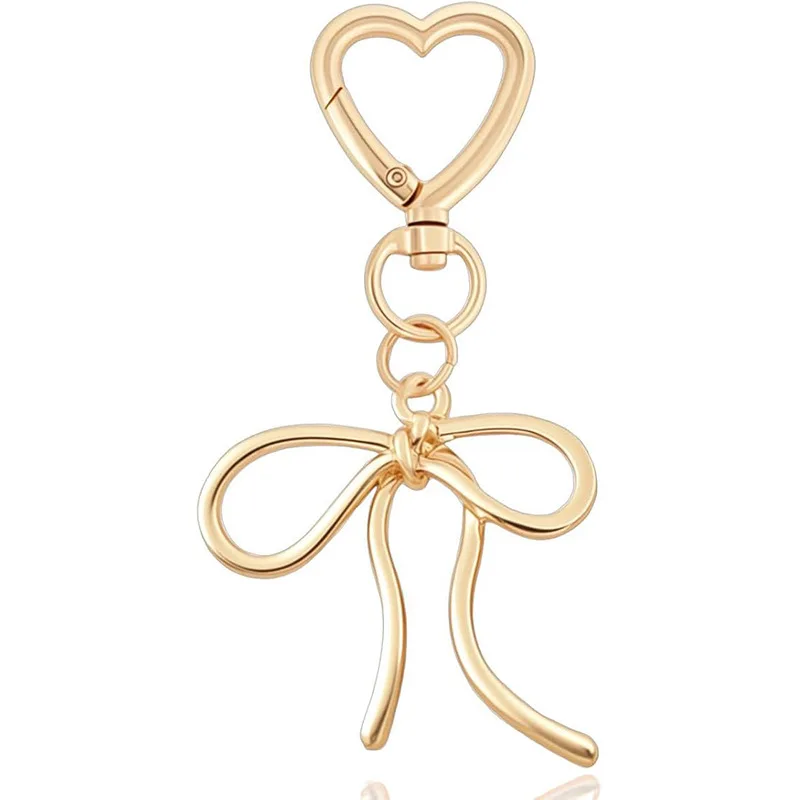 Llavero con colgante de amor en aleación, colgante tridimensional para bolso, llavero dorado, colgante para bolso de mujer, colgante para teléfono móvil
