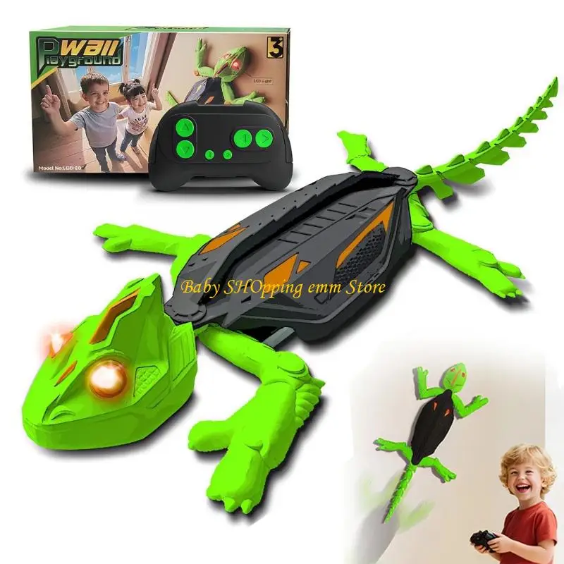 23GD Wall Crawling Toy con geckos muro regalos educativos LED Geckos, Robot control remoto recargable Juguete