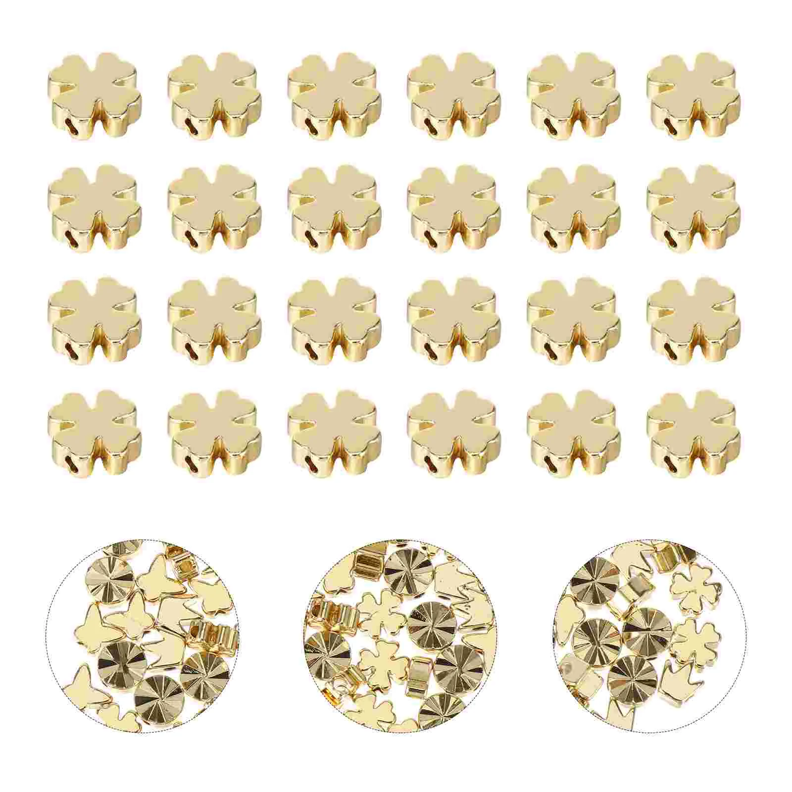 60 Pcs Spacer Beads Slider Clasps Smooth-surface Bracelet Material for Bracelets