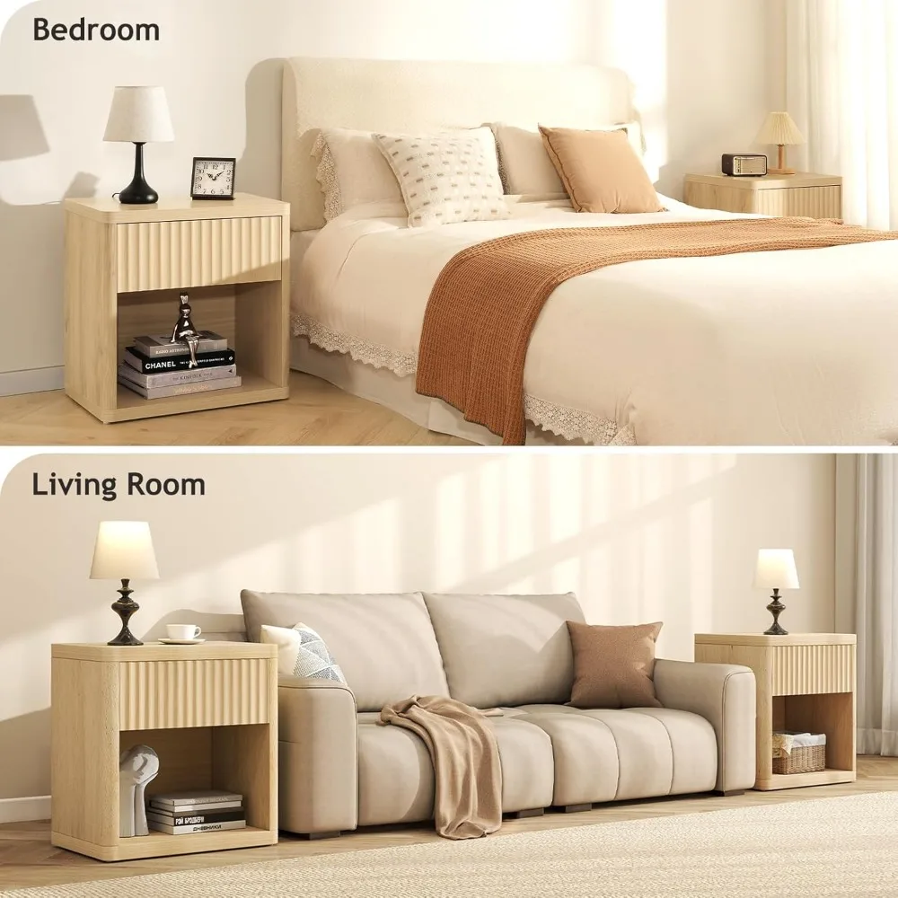 منضدة خشبية كبيرة على طراز المزرعة مع أدراج وتخزين لجانب السرير