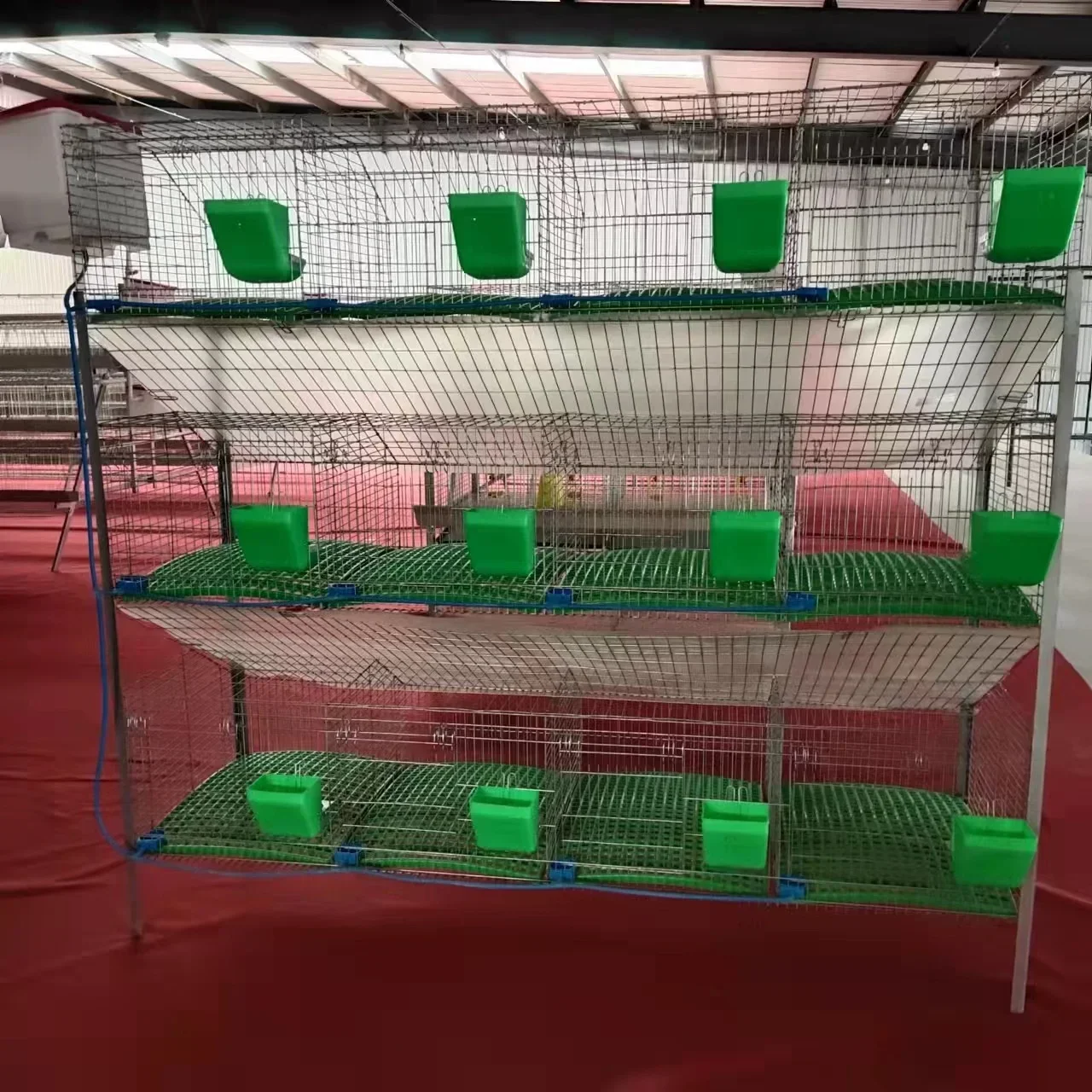 Cage for Rabbits，12-position Rabbit Hutch Good Quality Commercial Metal Rabbit Breeding Cage Large Capacity