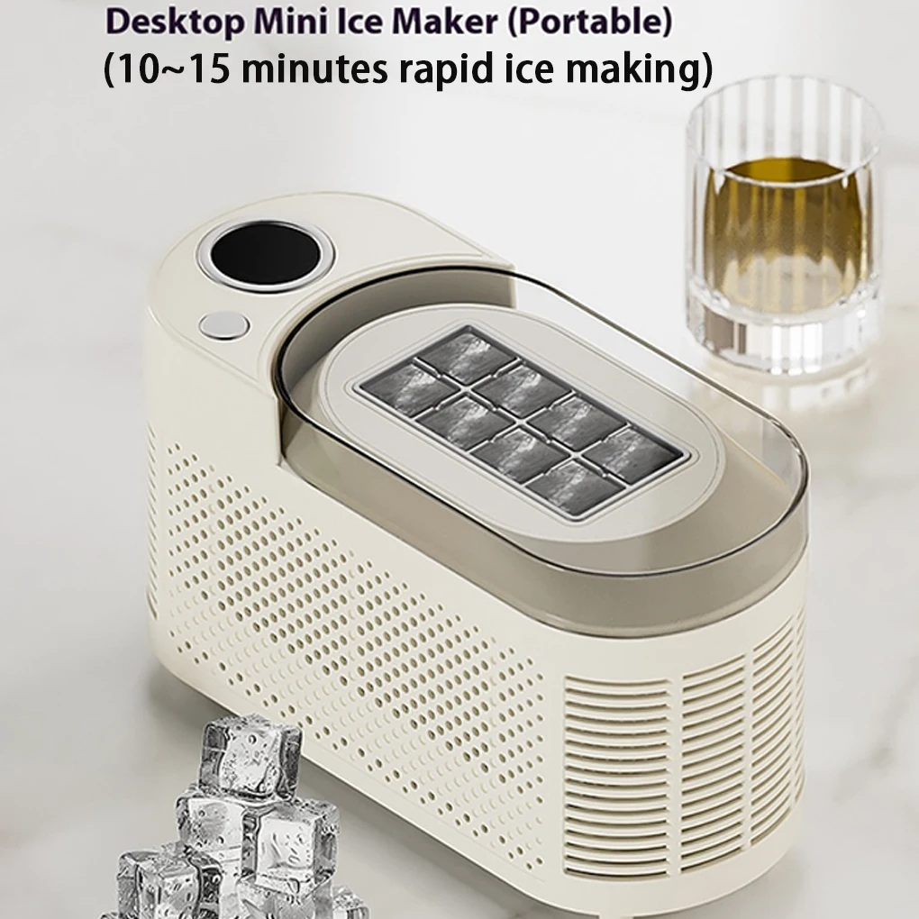 

Portable Car Ice Maker 8 Ice Cubes Ready in 10 Mins, Countertop Ice Maker Machine for Camping, RV, Car & Travel Home Caping Tool