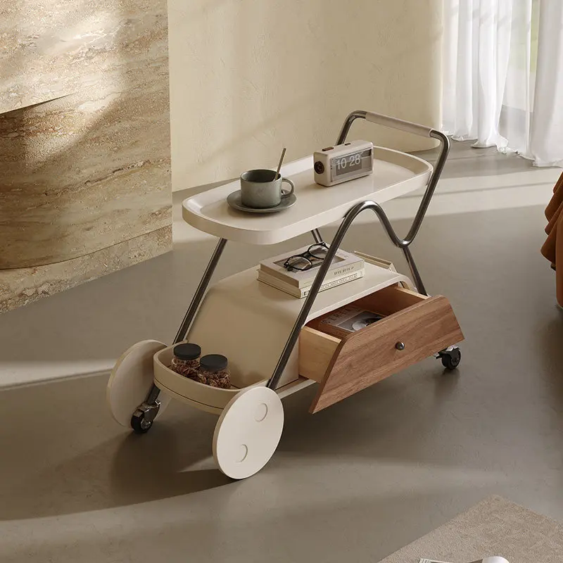 Solid wood trolley side few patent storage restaurant creative mobile rack 3