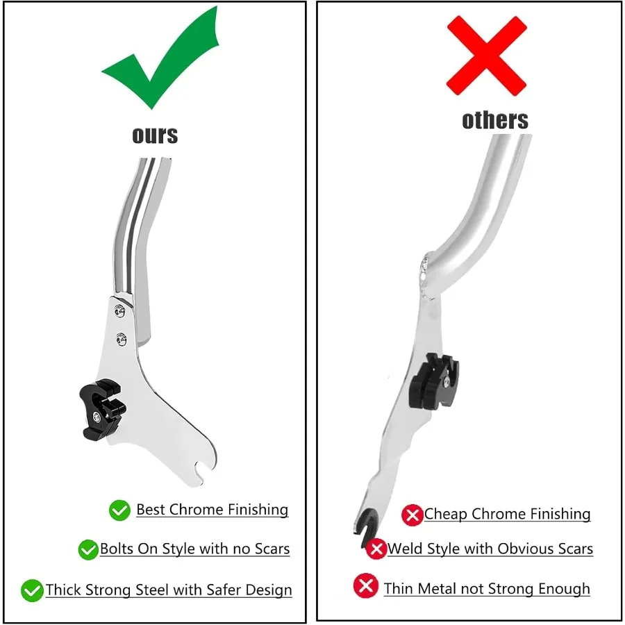 وسادة خلفية لمسند ظهر سيسي بار بارتفاع 29 قابلة للفصل مع مجموعات إرساء مطلوبة لموديلات Harley Touring 9708 Road King