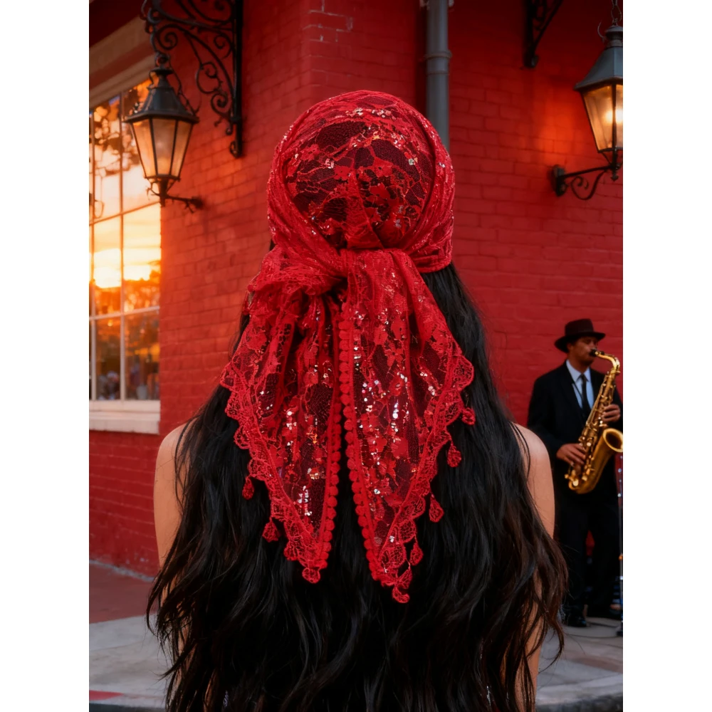 New embroidered polyester square scarf fashionable versatile decorative silk scarf 130cm temperament yarn women's thin