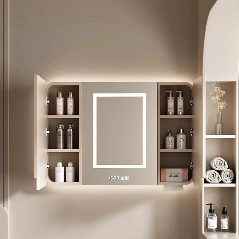

LED Lighted Bathroom Vanity Mirror Anti Fog Touch Sensor Dimmable Wall Mounted Frameless Bathroom Mirror Medicine Cabinet