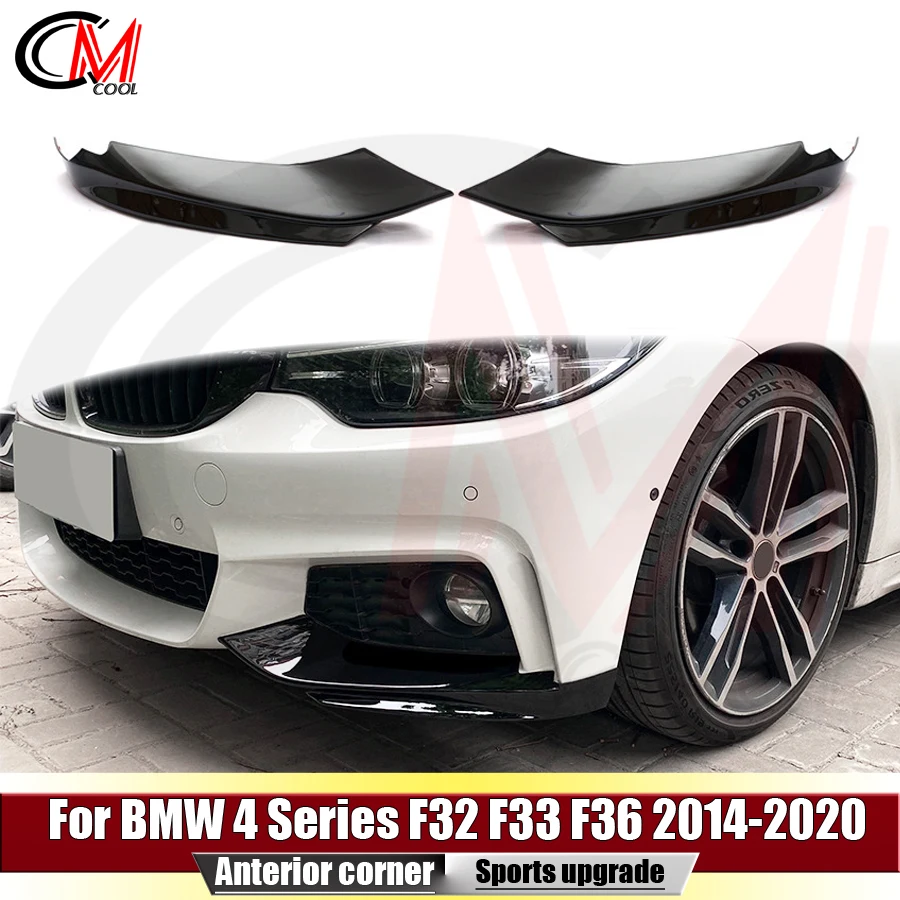 For BMW 4 Series F32 F33 F36 2014-2020 Front Bumper Gloss Black Air Knife Plastic Air Knife Trim Upgrade Body Kit