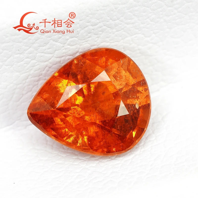 

0.91ct -1.76CT pear shape Natural Florencite Vivid Orange color Fanta Garnet Spessarite Garnet Loose Gemstone GRC certificated