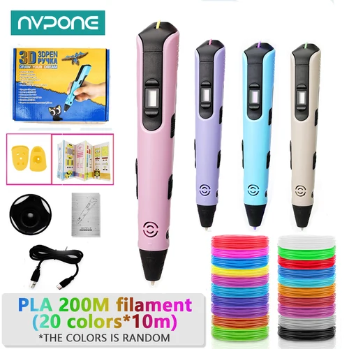 2025 nuevo bolígrafo de impresión 3D pantalla LCD 1,75mm ABS/PLA 0,7mm de diámetro Material niños DIY dibujo pluma regalos de cumpleaños Navidad