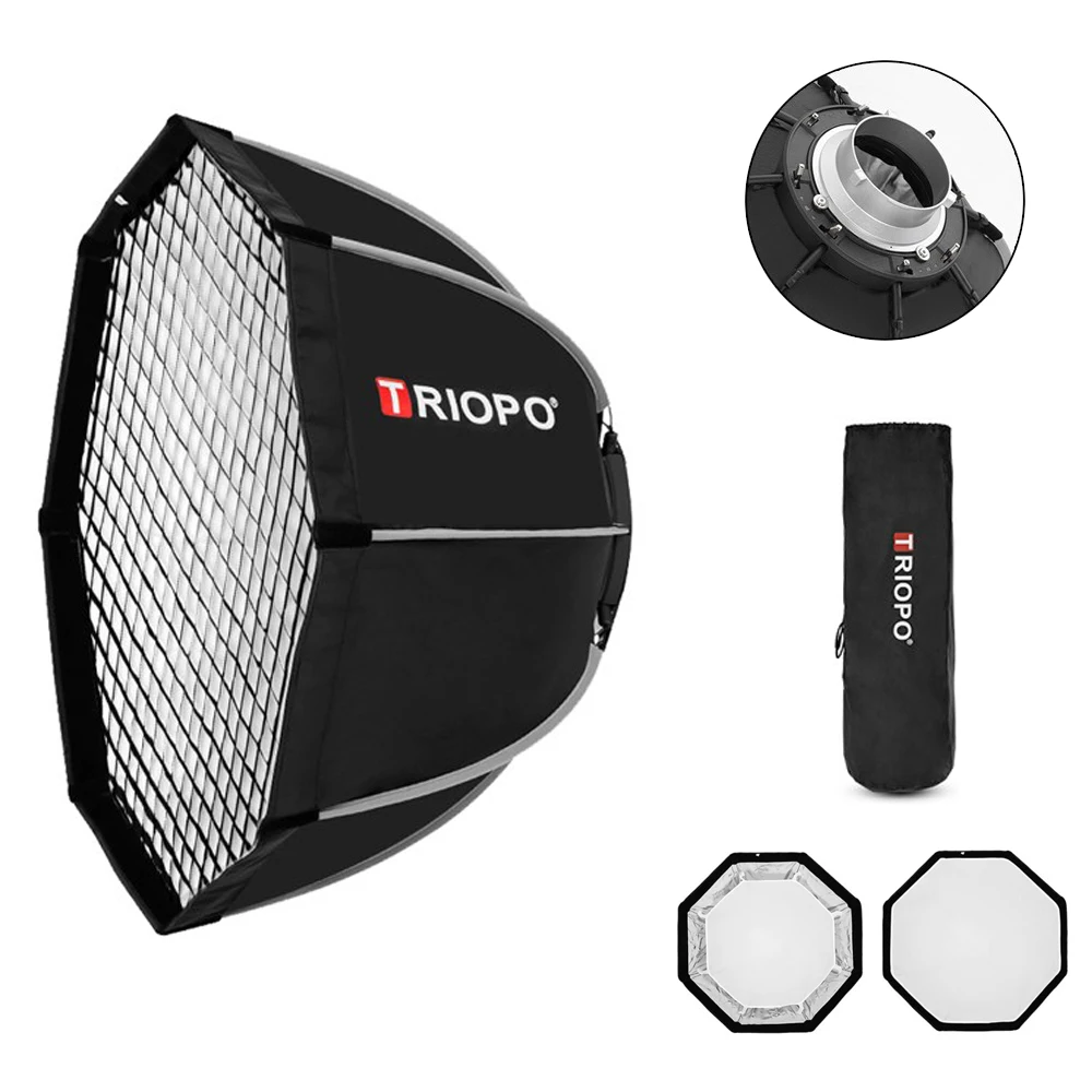 Triopo Bowens Mount Softbox 55cm 65cm 90cm 120cm Octagon Outdoor K2 Soft Box for Bowens Mount Godox Aputure Flash Video Lights