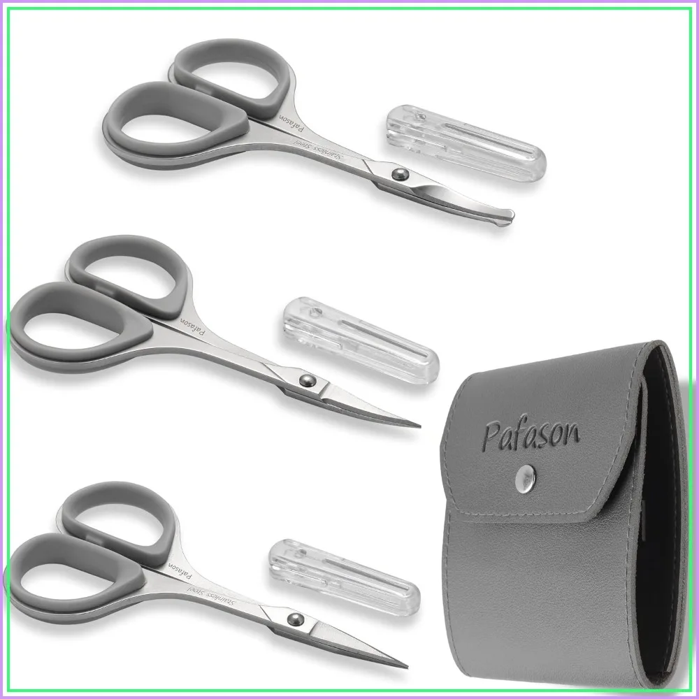Precision Beard Scissors Set with Leather Pouch
