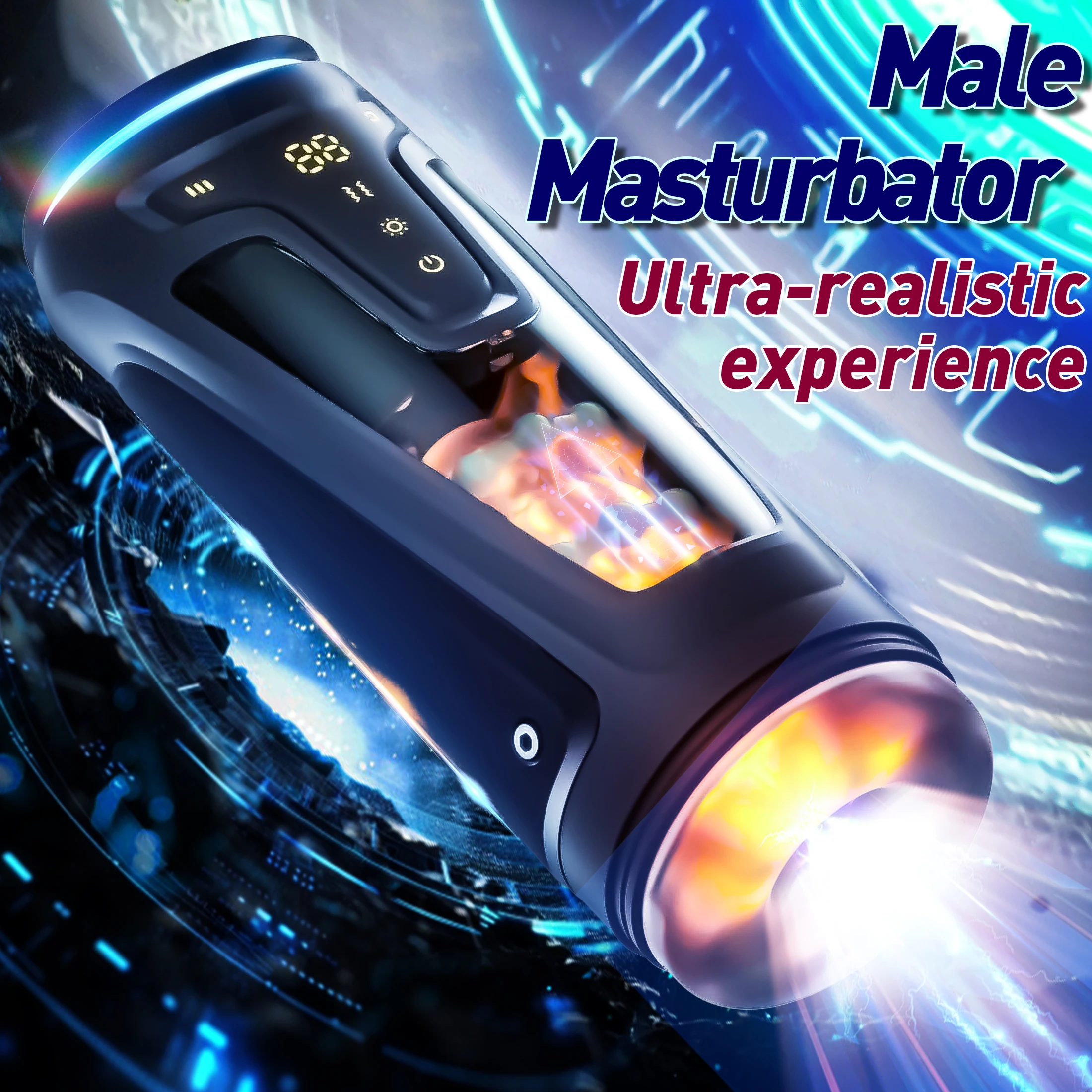 ألعاب جنسية جهاز استمناء كهربائي للرجال يتميز بوظيفة تسخين قابلة للسحب مص وعق تلقائي أداة جنسية عن طريق الفم لعبة جنسية