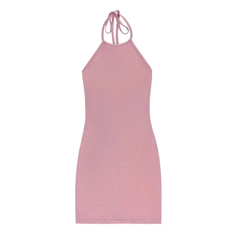 2025 女性の新しい美容バックセクシーなホルターネックシャインナイトクラブパーティードレス Vestidos 3XS-10XL 9XL 8XL 6XL 5XL 4XL