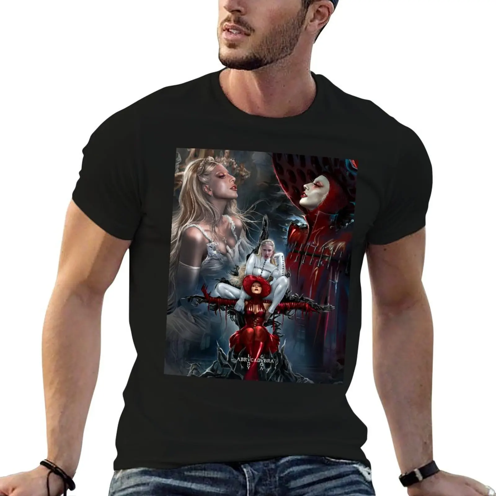 Camiseta ABRA CADABRA masculina, camisetas gráficas de algodão, pacote de camisetas de algodão, camiseta masculina