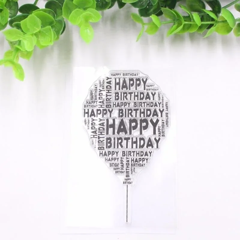 Transparent Silicone Clear Happy Birthday Balloon Stamp for Scrapbooking DIY Photo Album Decor