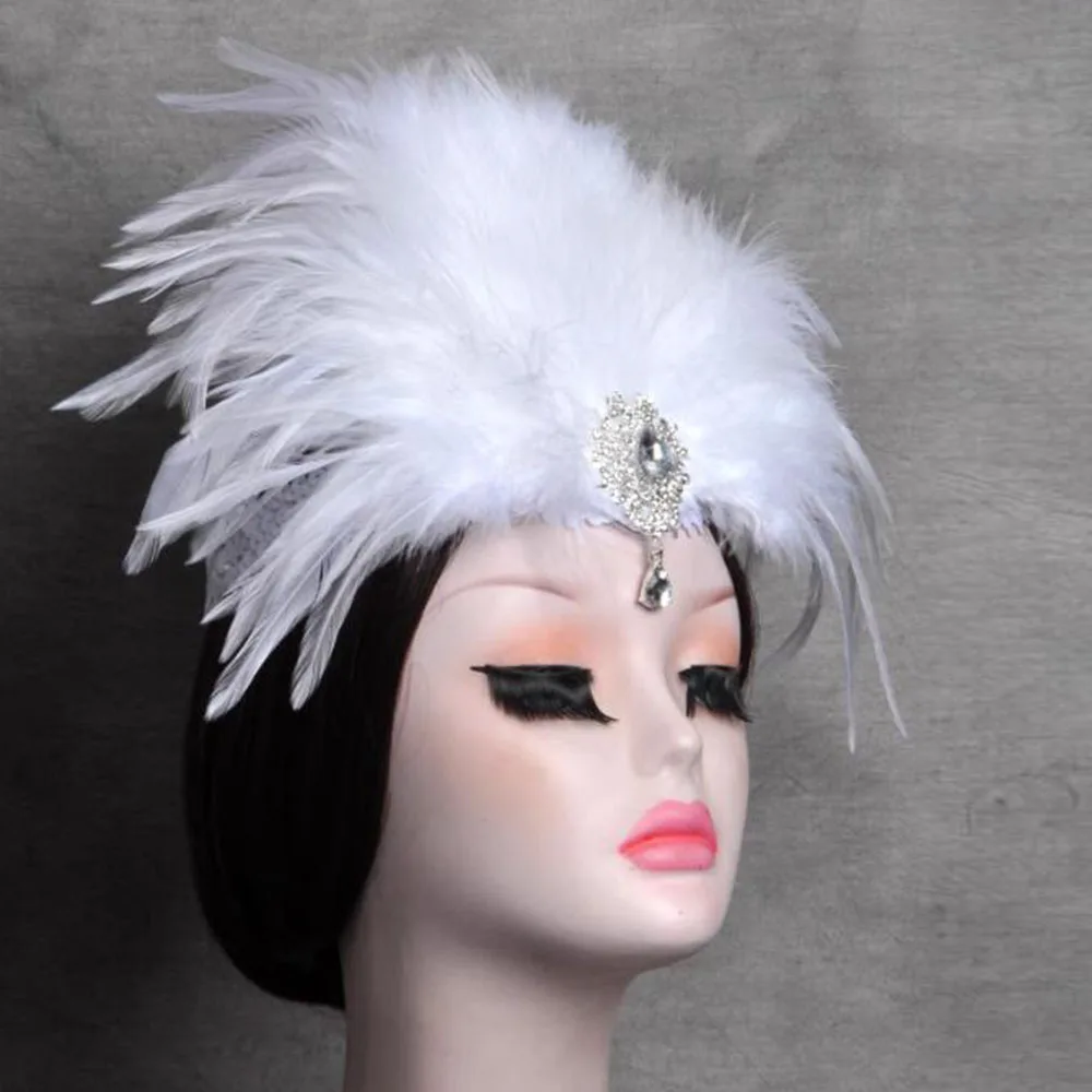 Exaggerated Oversized White Feather Screen Hair Accessory, Runway Hair Rope Hair Accessory, Hair Clip Headband Accessory