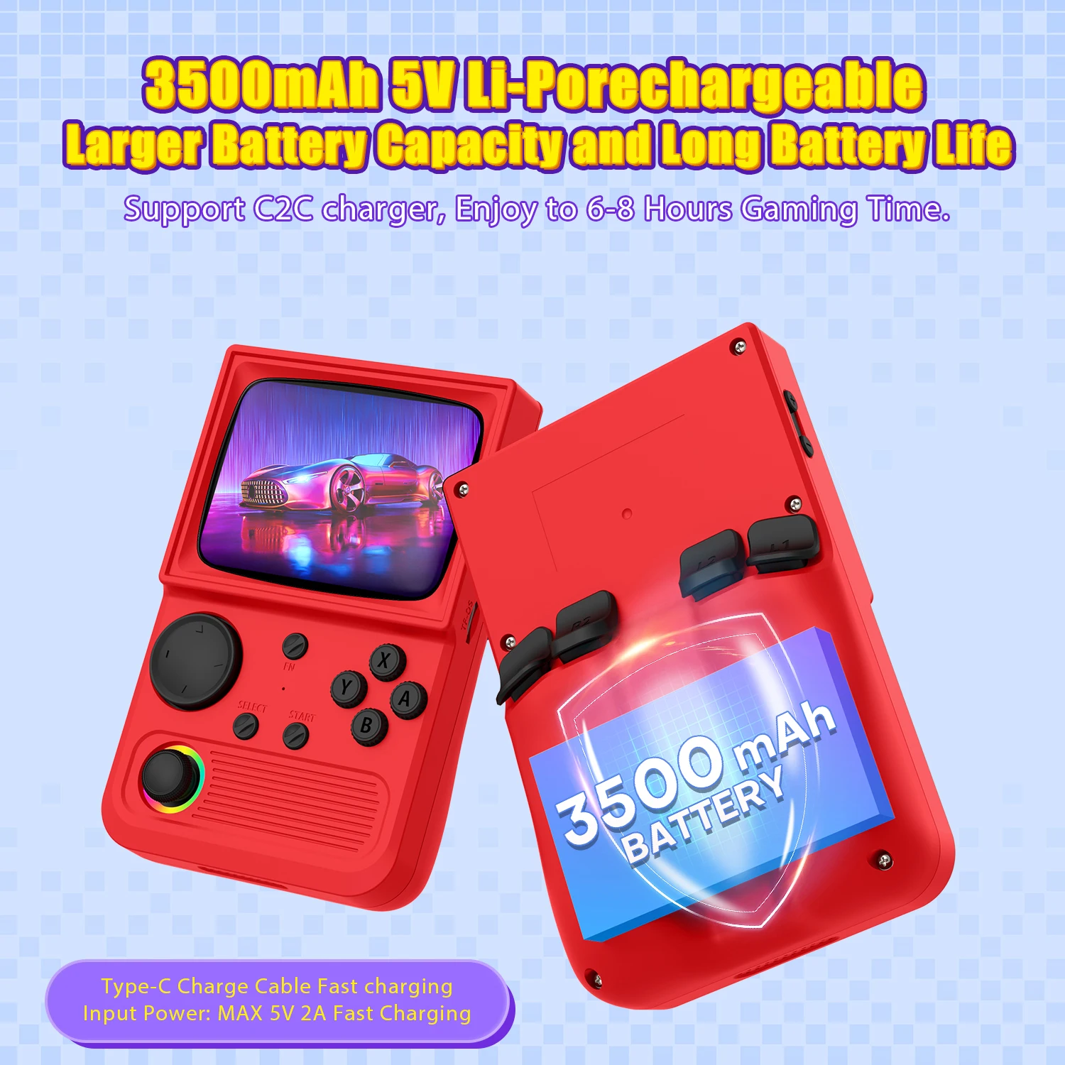 AISLPC RG40 Retro TV Handheld Game Console EmuELEC System 3.5 Inch IPS Screen 64/128GB Portable Pocket Video Player
