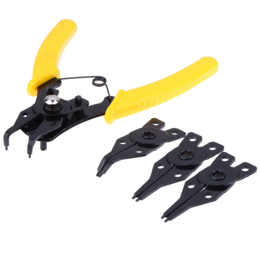 

Professional 4 In 1 Snap Ring Pliers Plier Set DIY Circlip Combination Retaining Clip Jewelry Circlip Pliers Internal External R