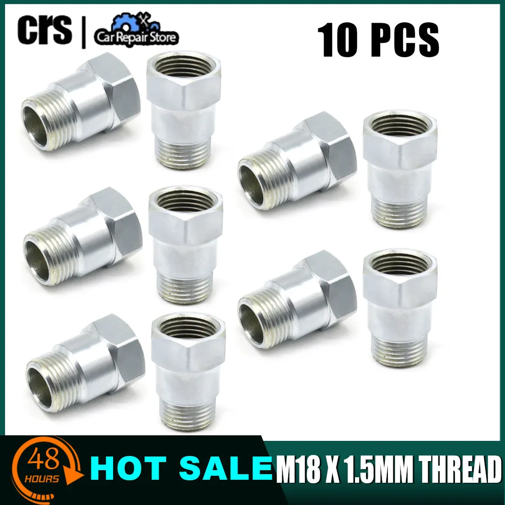 

10pcs M18X1.50 Oxygen Sensor Extender Adapter Extension Spacer HHO O2 Bung Test Pipe CEL FIX Eliminator Adapter Spacer Extender