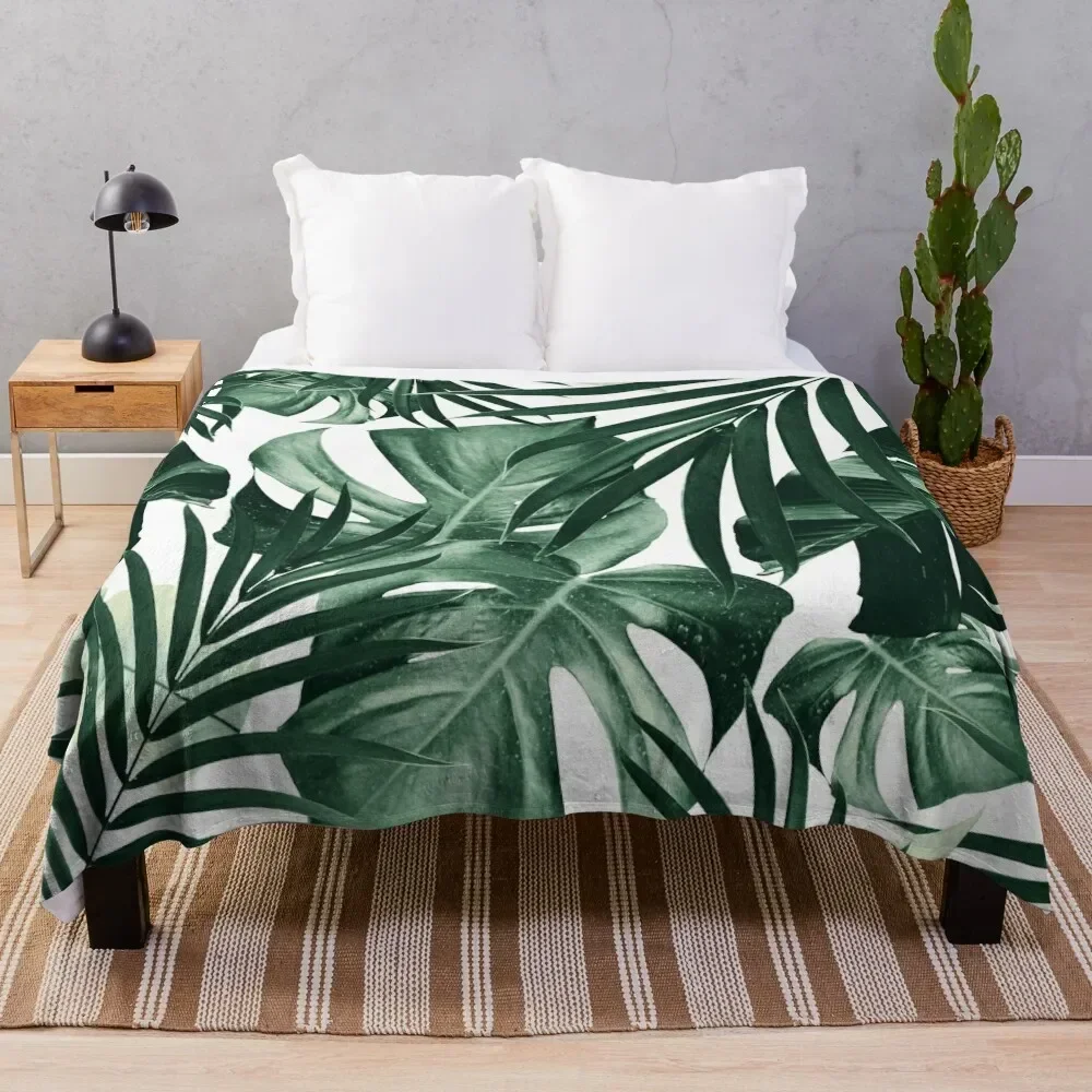 Tropical Jungle Leaves Pattern #4 #tropical #decor #art Throw Blanket Hairys Designers valentine gift ideas Blankets