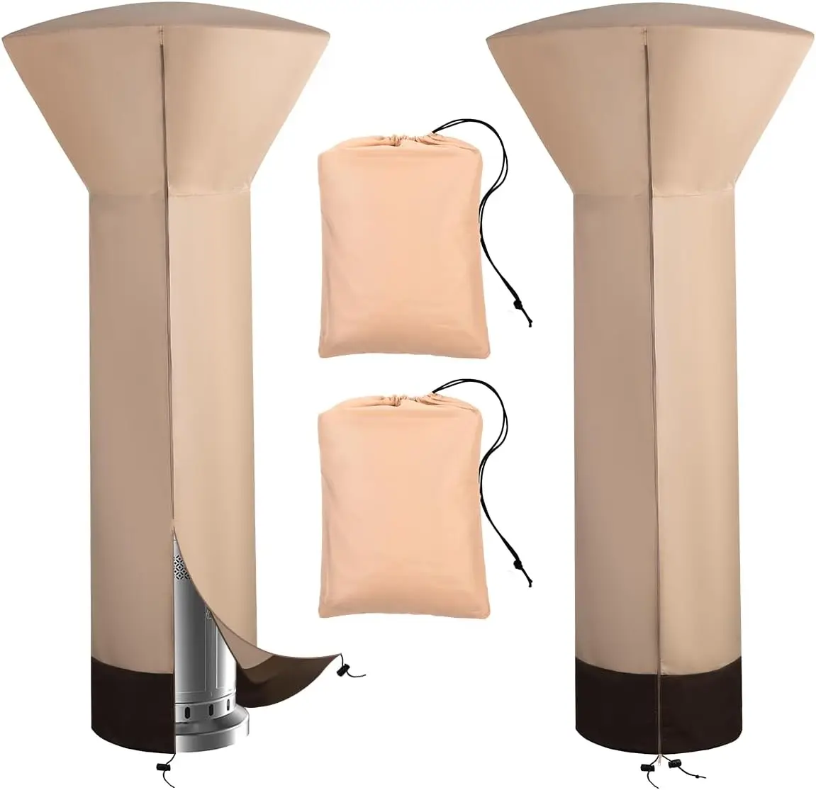 

Patio Heater Covers with Zipper and Storage Bag,Heavy Duty 600D Oxford Waterproof Outdoor Heater Cover Wind Resistant Dus