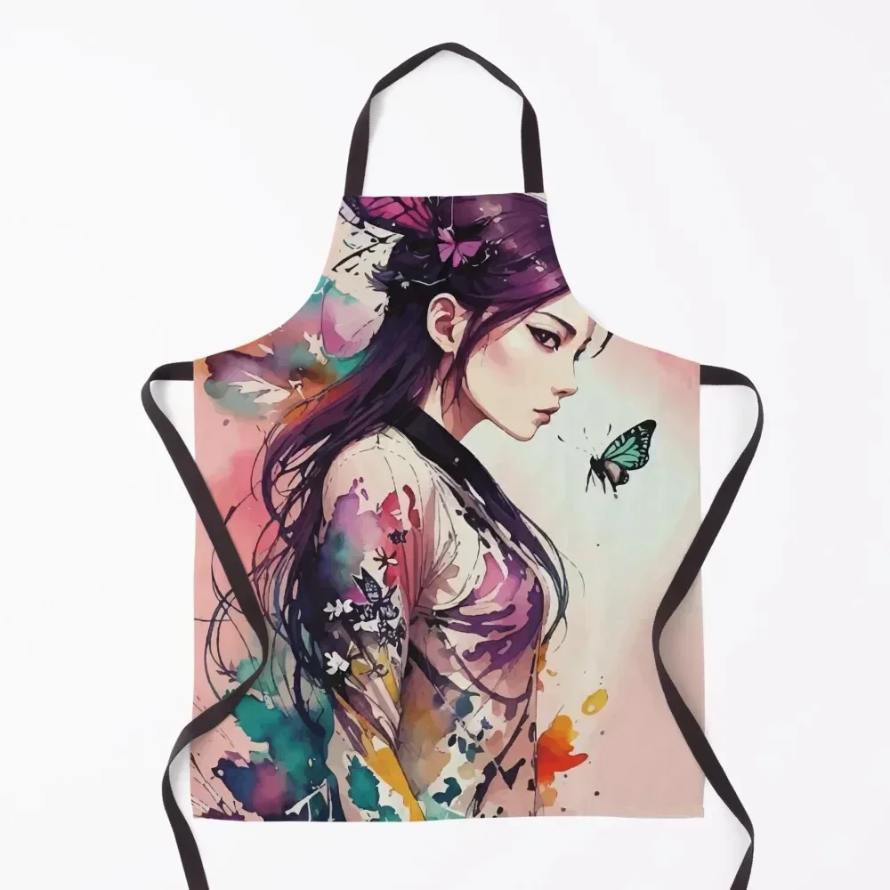 

Butterfly and Woman#2 Apron home women Kitchen Supplies Chef jacket men women's work Apron