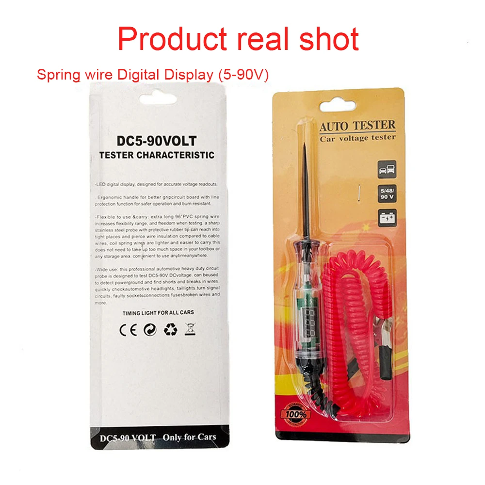 جهاز اختبار دائرة الجهد الكهربائي لشاحنة السيارة ، جهاز اختبار فحص تشخيص السيارة 3 فولت-70 فولت ، مصباح كهربائي ، أدوات قلم قياس كهربائي