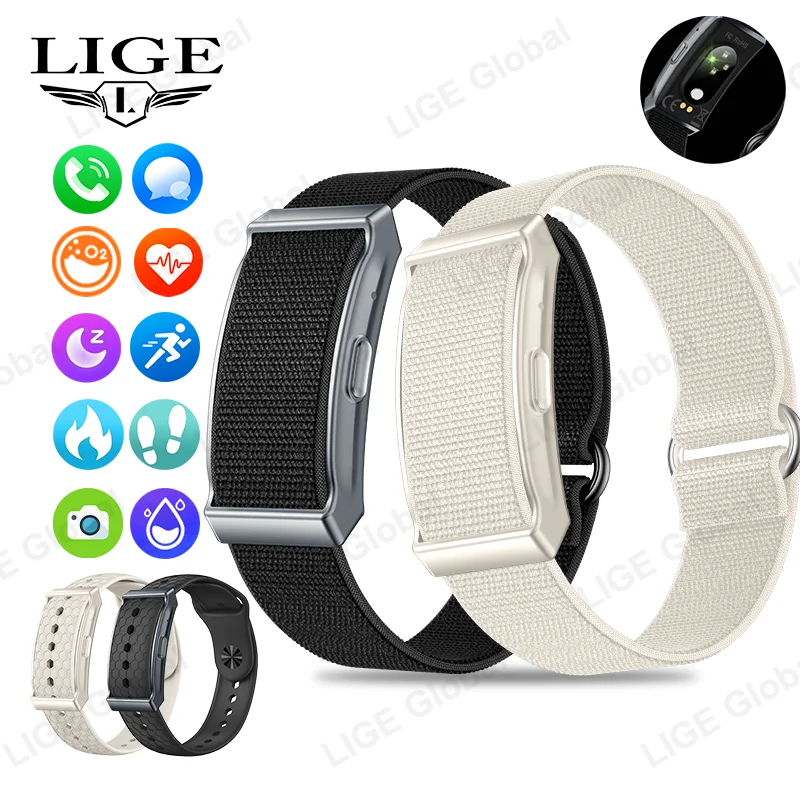 LIGE Smart Watch Men Women Fitness Smart Bracelet Sports Band Heart Rate Blood Oxygen Monitor Waterproof Multifunction Watches