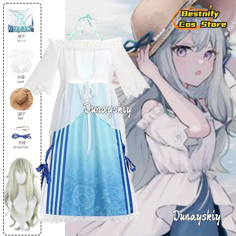 

CosplayKusanagi Nene Beach Holiday Dress Cosplay Costume Game Project Sekai Colorful Stage Women's Dresses Anime Outfits Wig Pro