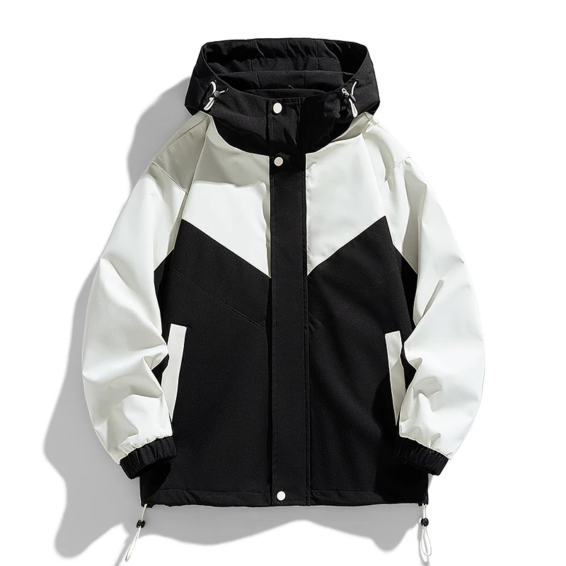 

Autumn Winter Outdoor Men Hiking Jackets Windproof Waterproof Trekking Coats Solid Color with Hood Male Clothes Quality Zipper