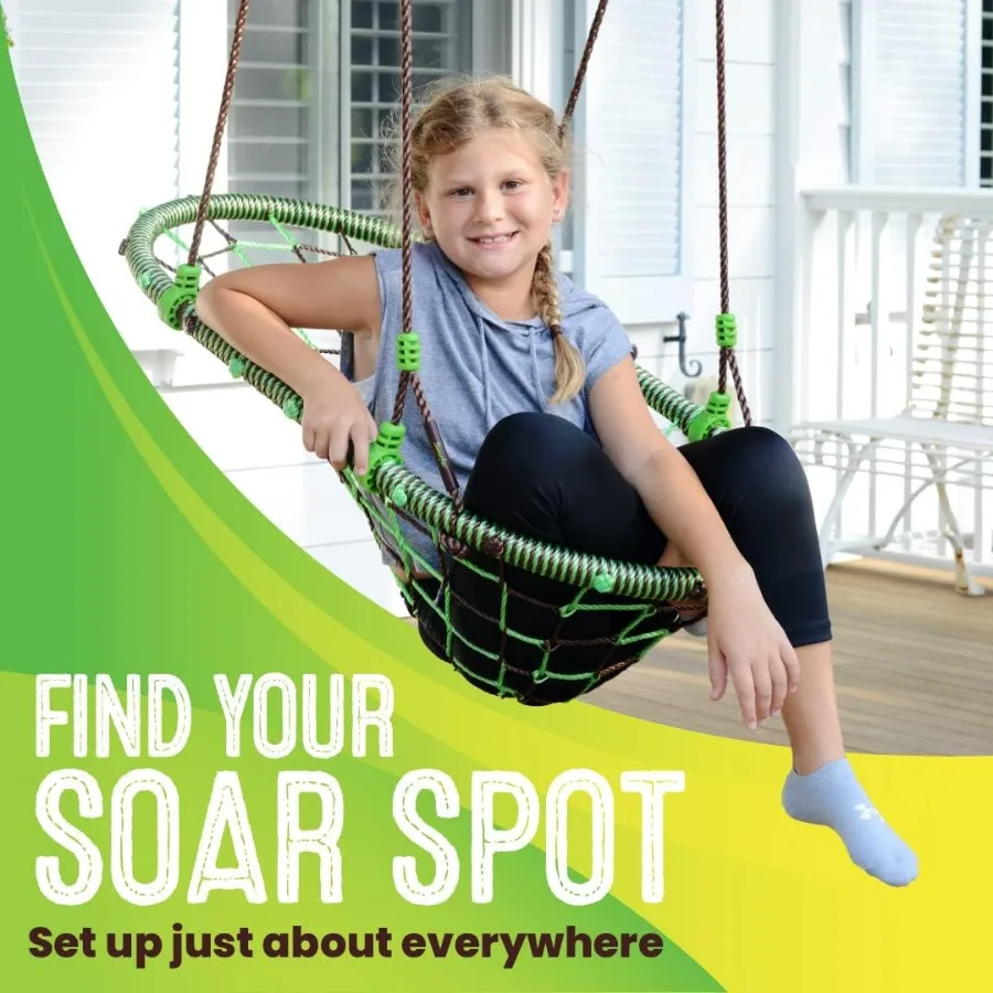 Swurfer Tree Swing เก้าอี้แกว่งกลางแจ้งสําหรับผู้ใหญ่ทนต่อสภาพอากาศ Heavy Duty กรอบโลหะหลายตําแหน่งอายุ 4 Up ถือ 200lb