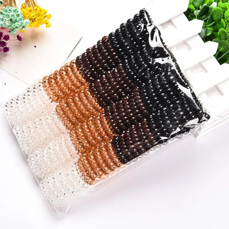 5PCS Lot 3.5cm Small Telephone Line Hair Ropes Girls Colorful Elastic Hair Bands Women Ponytail Holder Tie Gum Hair Accessories