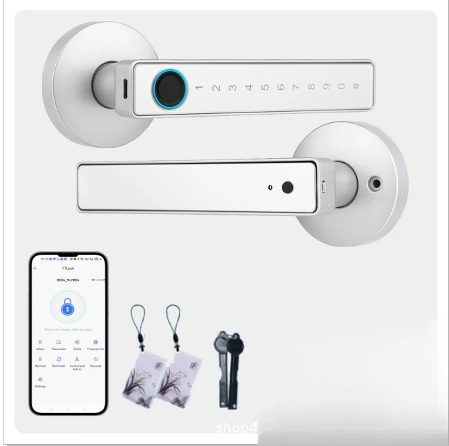 Single Tongue Fingerprint Lock Office Indoor Wooden Door Without Opening TongTong TuYa Smart Door Lock Password Lock