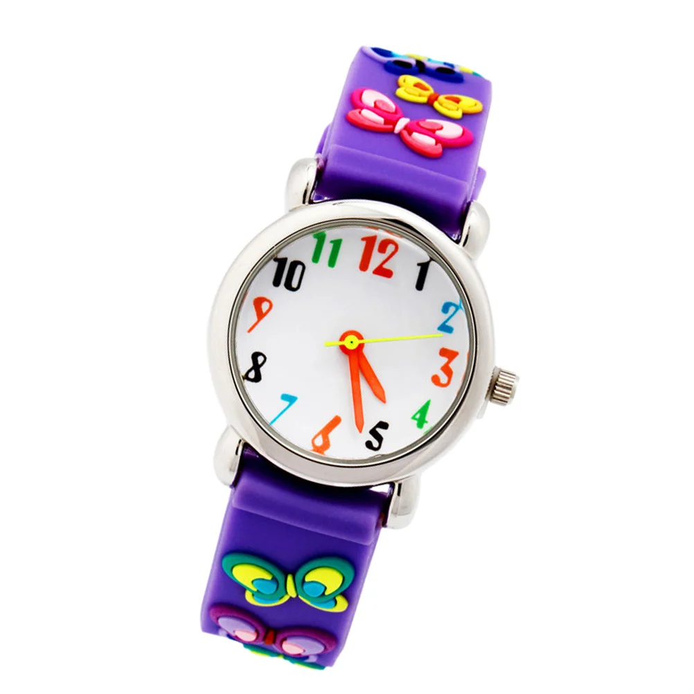 ساعة يد كرتونية ثلاثية الأبعاد مقاومة للماء باللون الأرجواني، ساعات رياضية أنيقة ومبتكرة، هدية مثالية لعيد الميلاد، حفظ الوقت بدقة #6