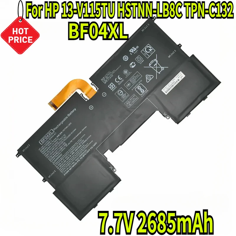 

7.7V 2685mAh Laptop Battery for HP BF04XL Batteries Spectre 13-V115TU HSTNN-LB8C TPN-C132 924843-421HSTNN-LB8C BF04XL