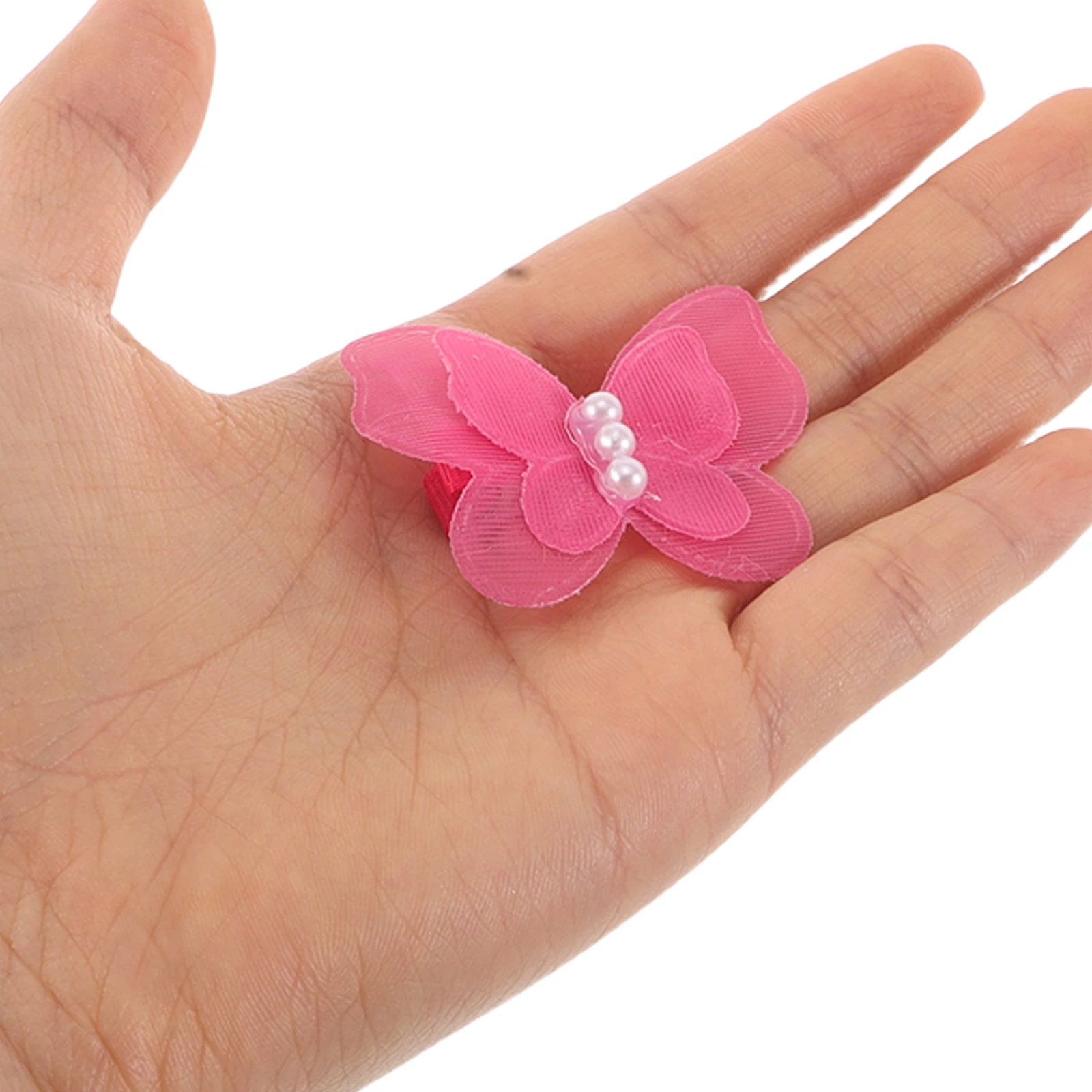 

24pcs Butterfly Elegant Pearl Design Lightweight Secure Kitten Accessories Assorted Colors Animal Clips Dog