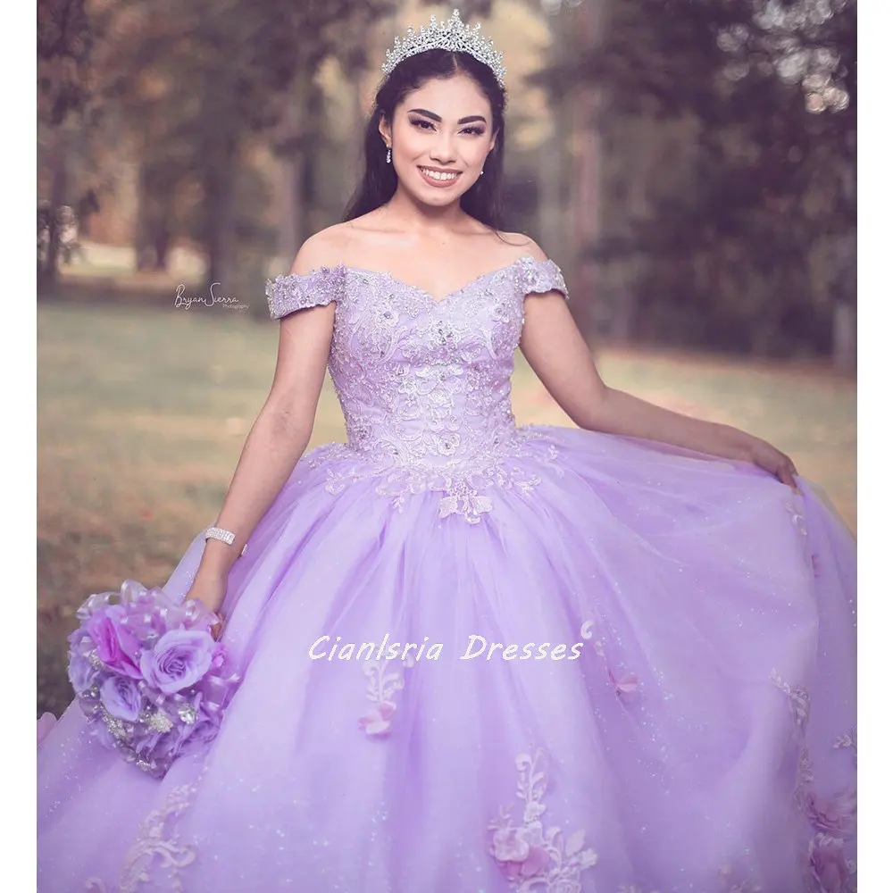 Vestido de quinceañera con tirantes finos para niña, vestido azul claro de quinceañera sin mangas, apliques florales 3D, corsé de encaje, fiesta dulce de 15 niñas