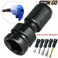 STONEGO 1/2 to 1/4 Hex Socket Adapter - Impact Air Extension Pneumatic Tool, Quick Installation, Heavy-Duty Steel Construction