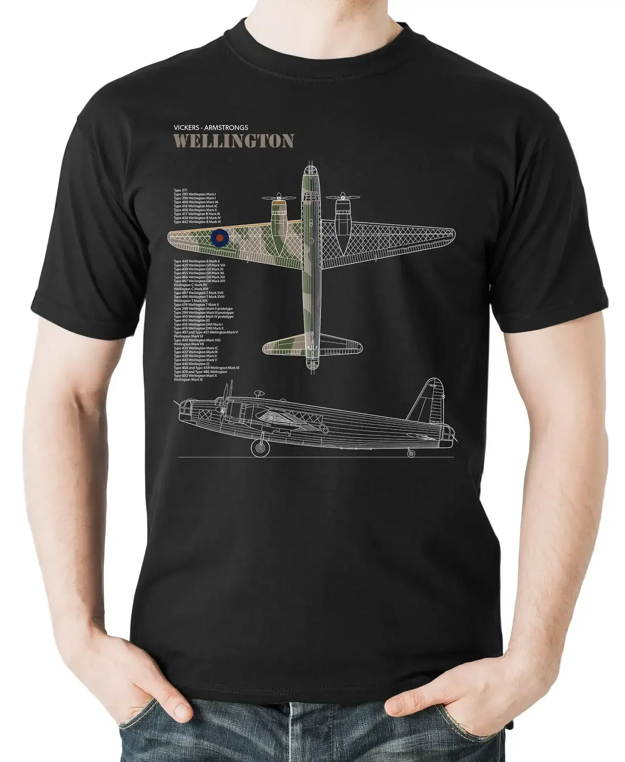 

WWII RAF Wellington Medium Bomber and Anti-submarine Aircraft T-Shirt 100% Cotton O-Neck Short Sleeve Summer Casual Mens T-shirt