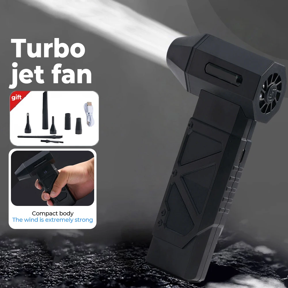 

6-скоростной регулируемый турбоструйный вентилятор 1000000 об/мин, мощный вентилятор со сжатым воздухом, тряпка для автомобильной сушилки/ПК/дома, сильное удаление пыли