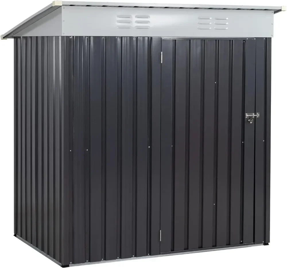 

Outdoor Storage Shed,Waterproof Metal Garden Sheds with Lockable Single Door,Weather Resistant Steel Tool Storage House