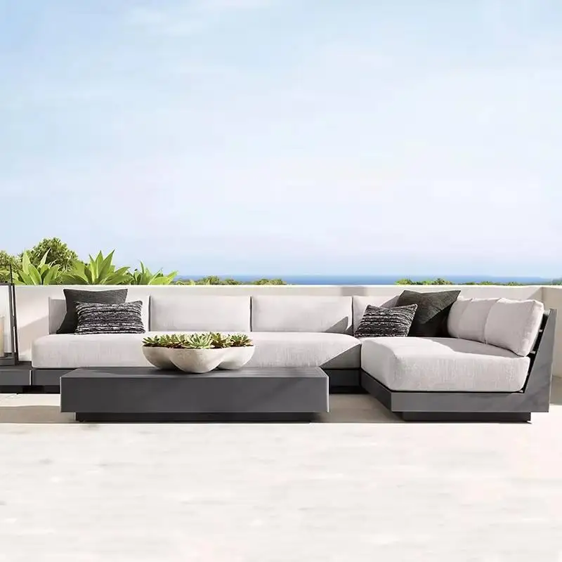 

Modern Outdoor Garden Furniture Set Aluminum Frame Waterproof Fabric Sofa for Hotel Villa Patio Terrace Park Courtyard