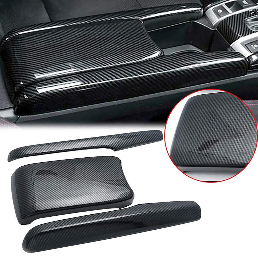 3pcs Central Armrest Box Decor Panel Trim Covers For Honda Civic 2016 2017 2018 2019 2020 2021 Car inner decorative accessories
