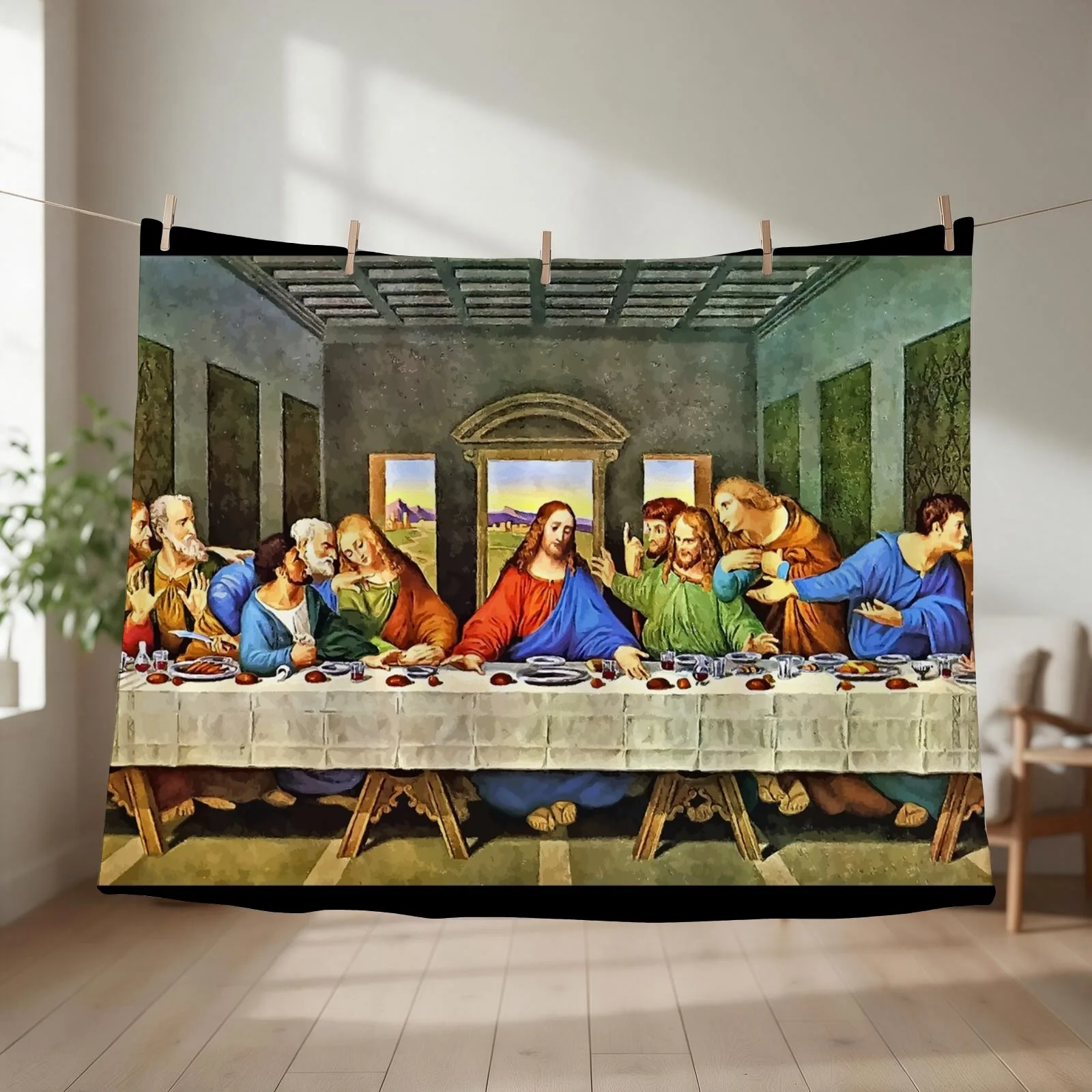 Original Last Supper Painting Throw Blanket